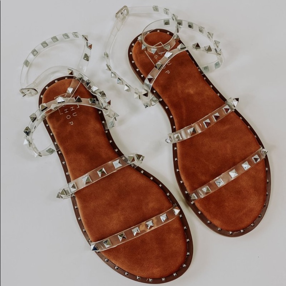 Shu Shop Clear Studded Sandals